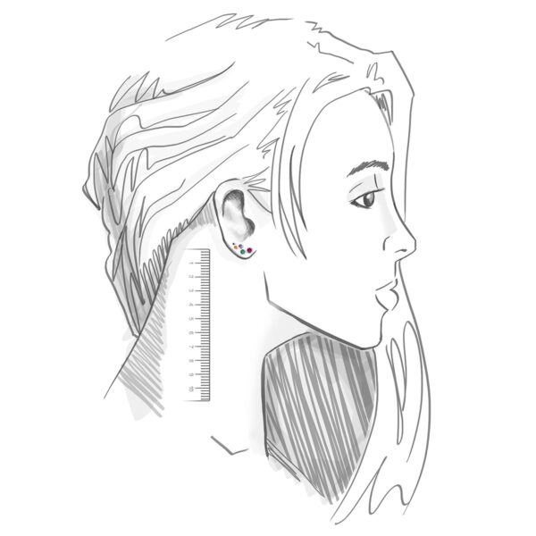 BRINCO DE PRATA LISA EAR CUFF COM CRISTAIS COLORIDOS - Image 2