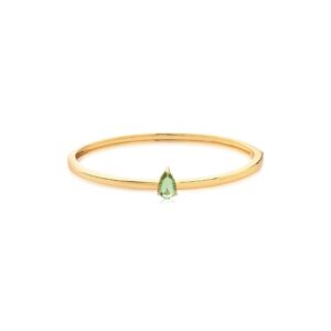 BRACELETE BANHADO A OURO COM CRISTAL EM GOTA PRASIOLITA