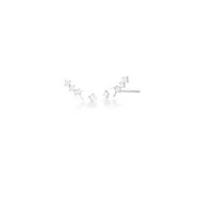 BRINCO DE PRATA LISA EAR CUFF DE CORAÇÃO COM ZIRCÔNIA BRANCA