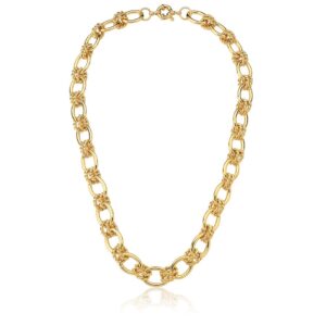 COLAR BANHADO A OURO LISO ELO 2 EM 1 TRANÇADO - 45 CM
