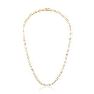 COLAR RIVIERA BANHADO A OURO COM ZIRCÔNIAS BRANCAS - 45CM