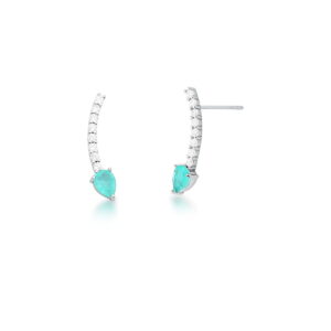 BRINCO EAR CUFF COM CRISTAL FUSION TURMALINA BANHADO A RÓDIO