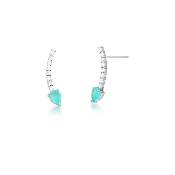 BRINCO EAR CUFF COM CRISTAL FUSION TURMALINA BANHADO A RÓDIO