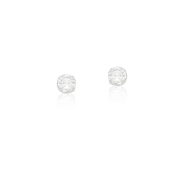 BRINCO PONTO DE LUZ EM PRATA LISA - 6mm