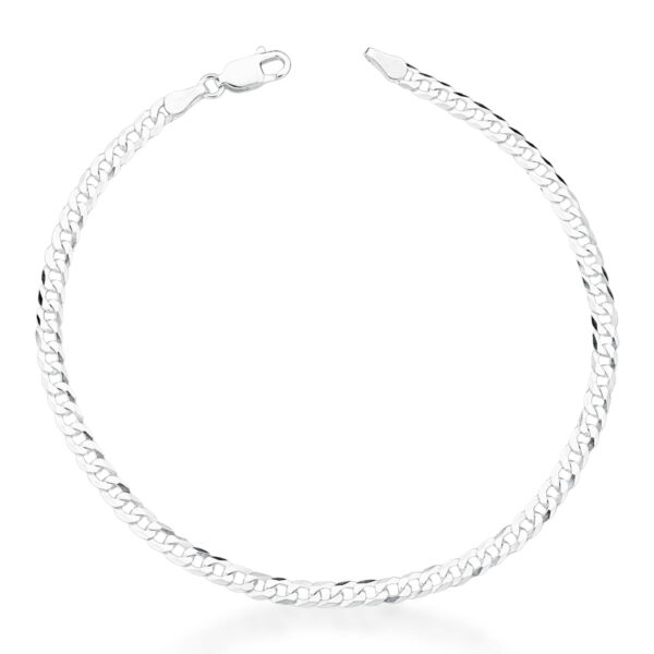 PULSEIRA EM PRATA LISA MALHA GROUMET