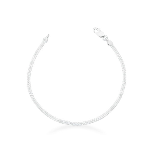 PULSEIRA EM PRATA LISA - MALHA LAMINADA