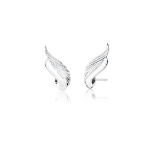 BRINCO EAR CUFF DE ASA TRABALHADO E LISO BANHADO A RÓDIO