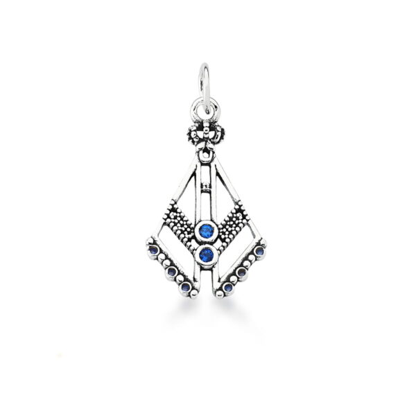 PINGENTE NOSSA SENHORA APARECIDA AZUL PRATA ENVELHECIDA