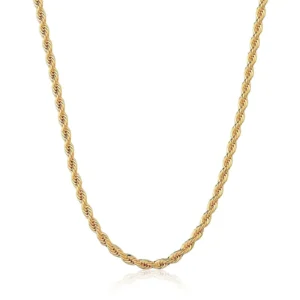 Corrente Cordão Baiano Lisa Banhada a Ouro 3MM - 45CM