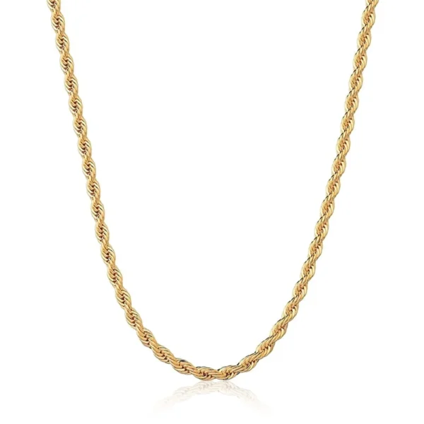 Corrente Cordão Baiano Lisa Banhada a Ouro 3MM - 45CM