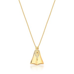 CORRENTE COM PINGENTE NOSSA SENHORA APARECIDA BANHADA A OURO